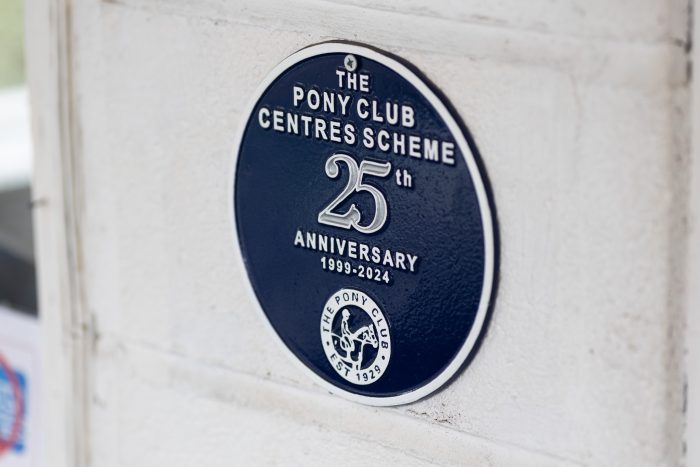 A pony club plaque celebrating 25 years as a Pony Club Centre